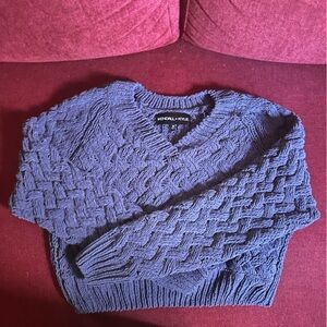 Kendall & Kylie Textured Knit Sweater in Blue